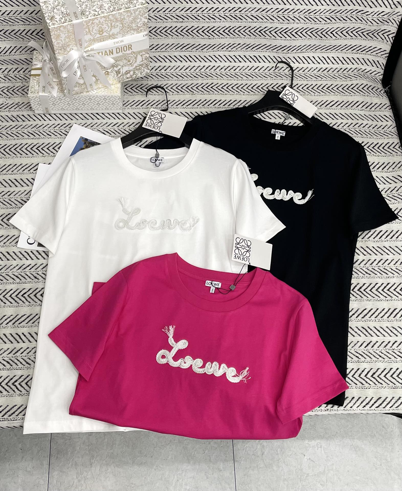 Loewe Woven Embroidered Logo T-Shirt – Stylish & Comfortable (S-L)