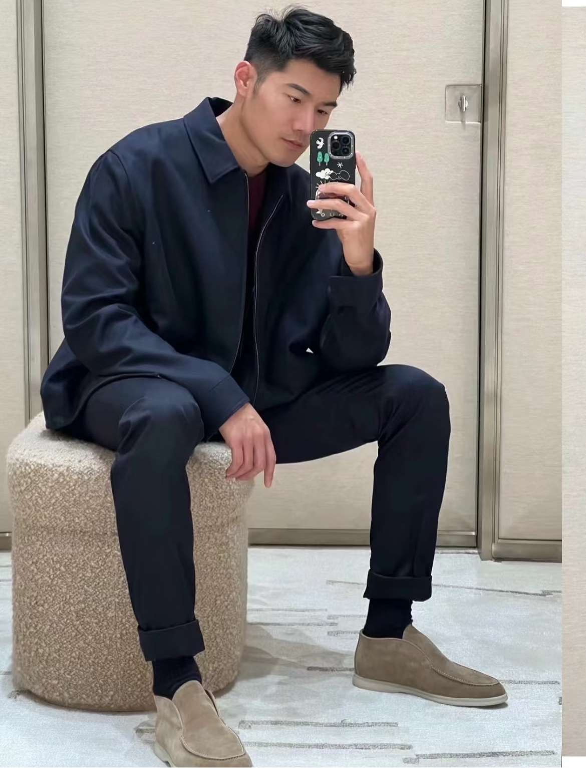 NO:679806,Old money style relaxed outfit~, loafers, woolen shoes, loafers19860909老钱风松弛感穿搭~,乐福鞋毛毛鞋,loafers,Women's Shoes