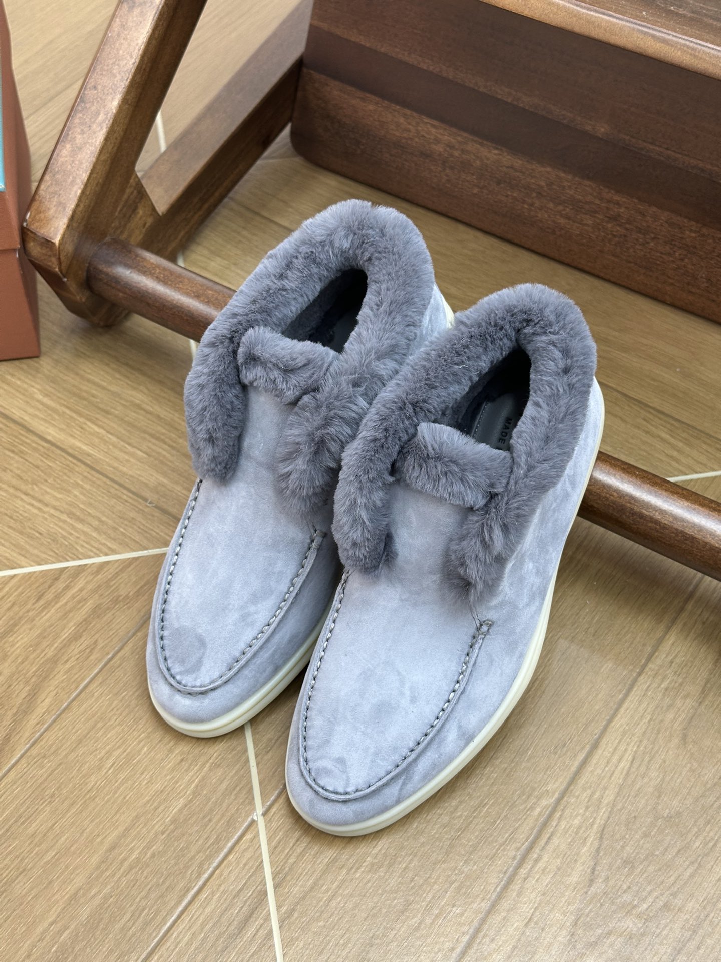 NO:679796,Dark gray, loafers, fur shoes, loafers19860909深灰色,乐福鞋毛毛鞋,loafers,Women's Shoes