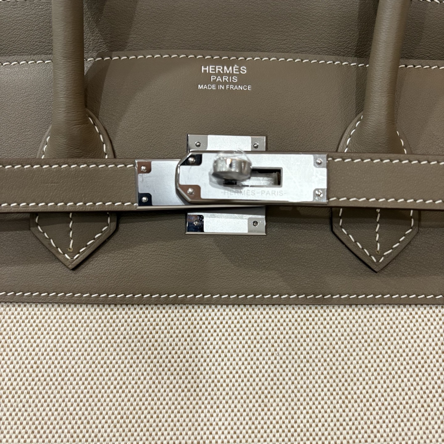 Birkin 35 Canvas and Leather Handbag, Elephant Gray with Silver Hardware 8 i1742787212531 1119 0 1