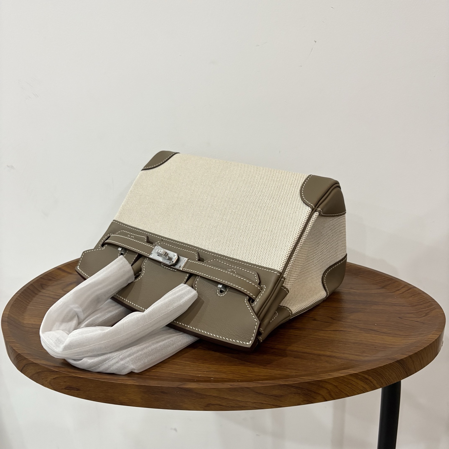 Hermès Hermes birkin 25 canvas patchwork elephant gray silver buckle ready stock