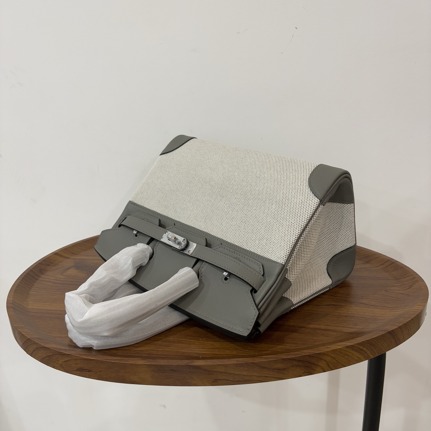Hermès Hermes birkin 25 canvas patchwork cumulonimbus gray silver buckle ready stock