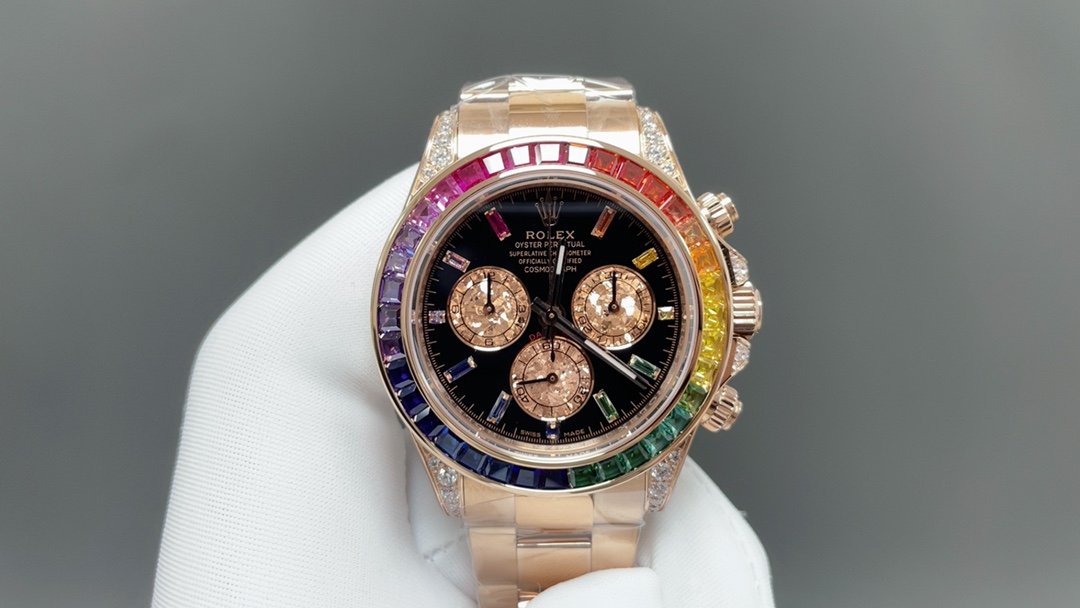 Rolex 今日推荐 迪通拿 彩虹迪 带NFC芯片感应保卡 四码合一 40mm 7750丹东机