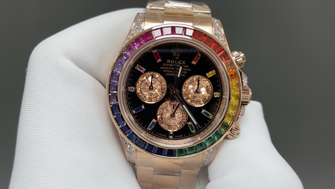Rolex 今日推荐 迪通拿 彩虹迪 带NFC芯片感应保卡 四码合一 40mm 7750丹东机