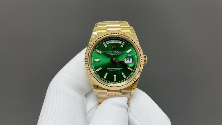 Rolex Day-Date 36mm Gold Watch with Green Dial, Automatic Movement 1 Rolex Day-Date 36mm Gold Watch with Green Dial, Automatic Movement