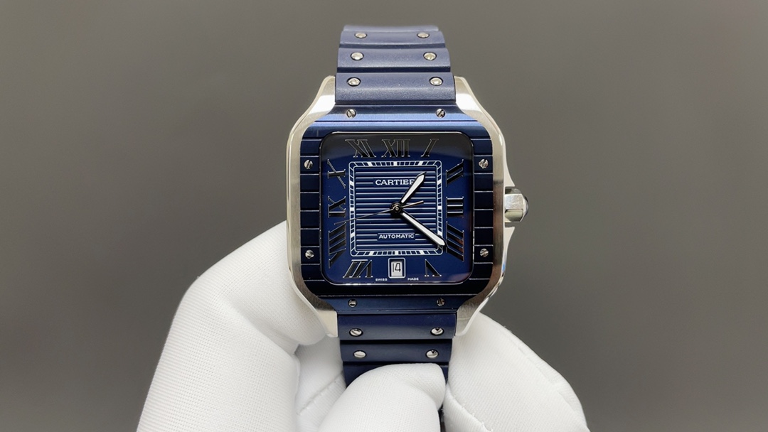 NO:392508,Today's recommendation Cartier Sandus Blue Surface 39.5mm 2824 machine top quality shipping real shot, cartier19860909今日推荐卡地亚 山度士 蓝面 39.5mm 2824机 顶级品质 出货实拍,,cartier,Watch