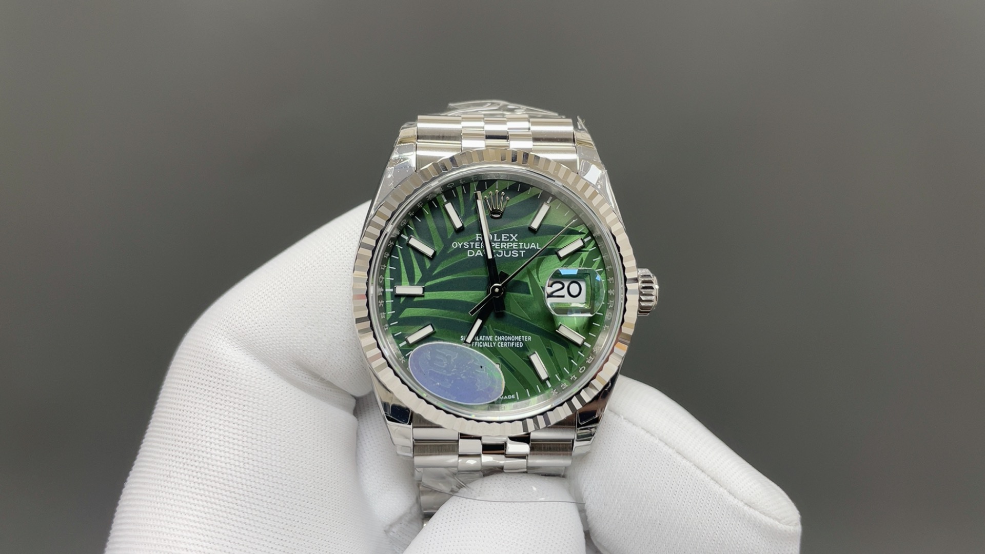 NO:821346,Today’s recommended EWE log, palm leaf, olive green, 36mm machine, top quality, real shots after delivery,19860909今日推荐EWE 日志 棕榈叶 橄榄绿 36mm 机 顶级品质 出货实拍,,Watch