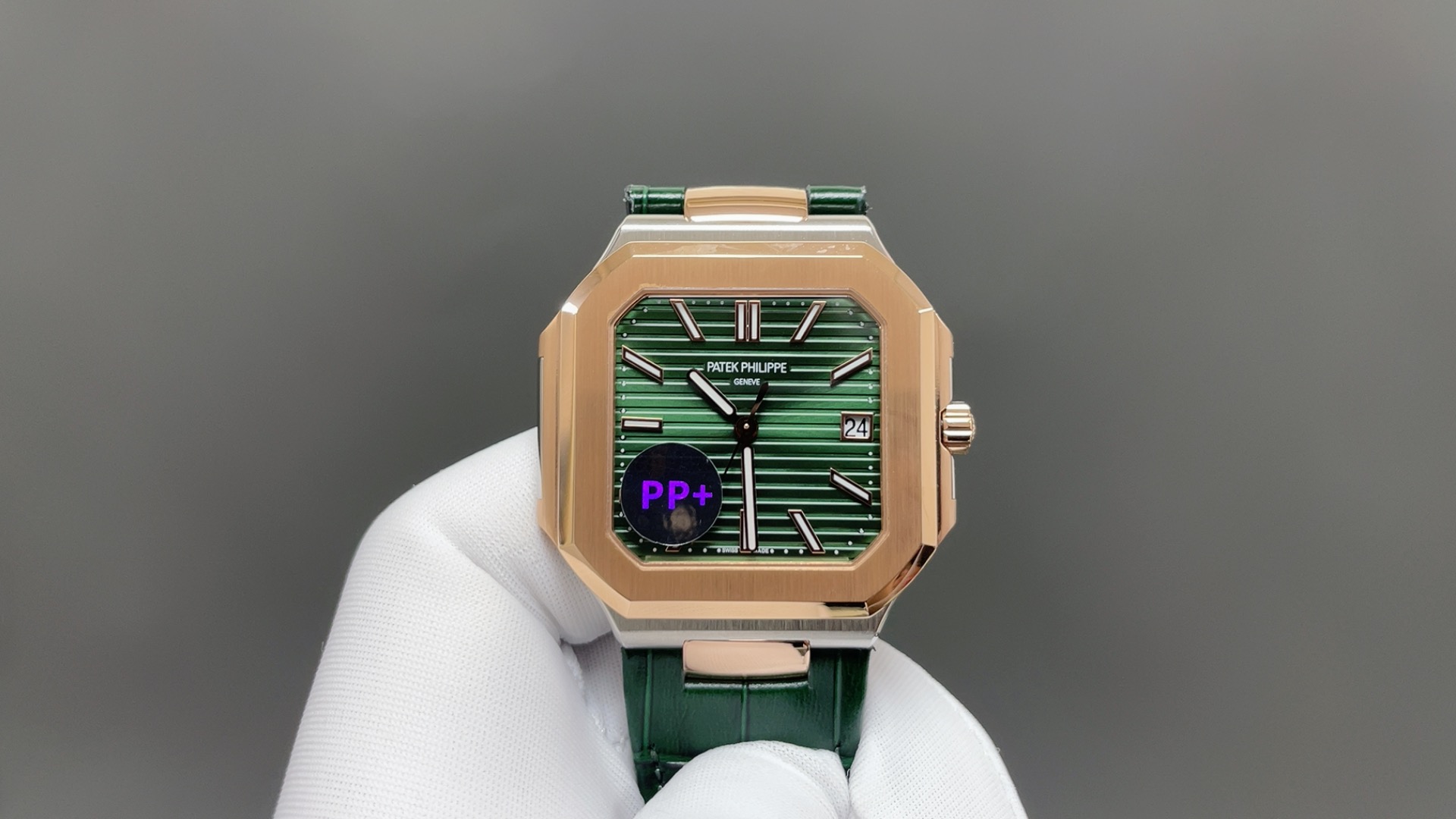 NO:821460,PPFactory adjusts the time in seconds, looking for the correct version of the balance wheel movement, with a thickness of 8.3mm. Patek Philippe launches a new series of CUBITUS 5821 leather strap watches. Customized tape will be given when ordering a strap style, while supplies last, first come first served. Highlight Feature 1 Movement: Equipped with customized modified Cal.26-  SC all-in-one machine, the time can be adjusted without stopping seconds, the time can be adjusted without stopping seconds, the position of the balance wheel is consistent with the original, automatic winding movement. 2 Steel belt: 316L customized ergonomic strap, new buckle style. 3 Case: size 45 mm and thickness only 8.3 mm, which is the diagonal length of the case (i.e. 10 o'clock to 4 o'clock). Because the case is approximately square, the width of the upper and lower sides will be less than this value, so the visual effect is not very great.  In terms of matching, 5821 is a sports-style watch that can be paired with formal and casual styles for daily use. Produced by PPFactory: Craftsmanship spirit, focus on quality, please pay attention to the details, patek philippe19860909PPFactory调时不停秒,认准对版摆轮机芯,厚度8.3mm.百达翡丽重磅推出新系列CUBITUS 5821皮带腕表,皮带款式下单送定制胶带,送完为止,先到先得 亮点特色1机芯:搭载定制改Cal.26- SC一体机,调时不停秒,调时不停秒,摆轮位置均与正品一致,自动上链机芯.2钢带:316L定制级人体工程学表带,新扣款式.3表壳:尺寸45毫米厚度仅8.3mm,为表壳对角线长度(即10点位至4点位),因为表壳近似于方形,上下边的宽度会小于这一数值,所以视觉效果并不是很大. 搭配上,5821属于运动风格腕表,日常搭配正装和休闲风格也可以. PPFactory出品:匠工精神,专注品质,请认准细节,,patek philippe,Watch
