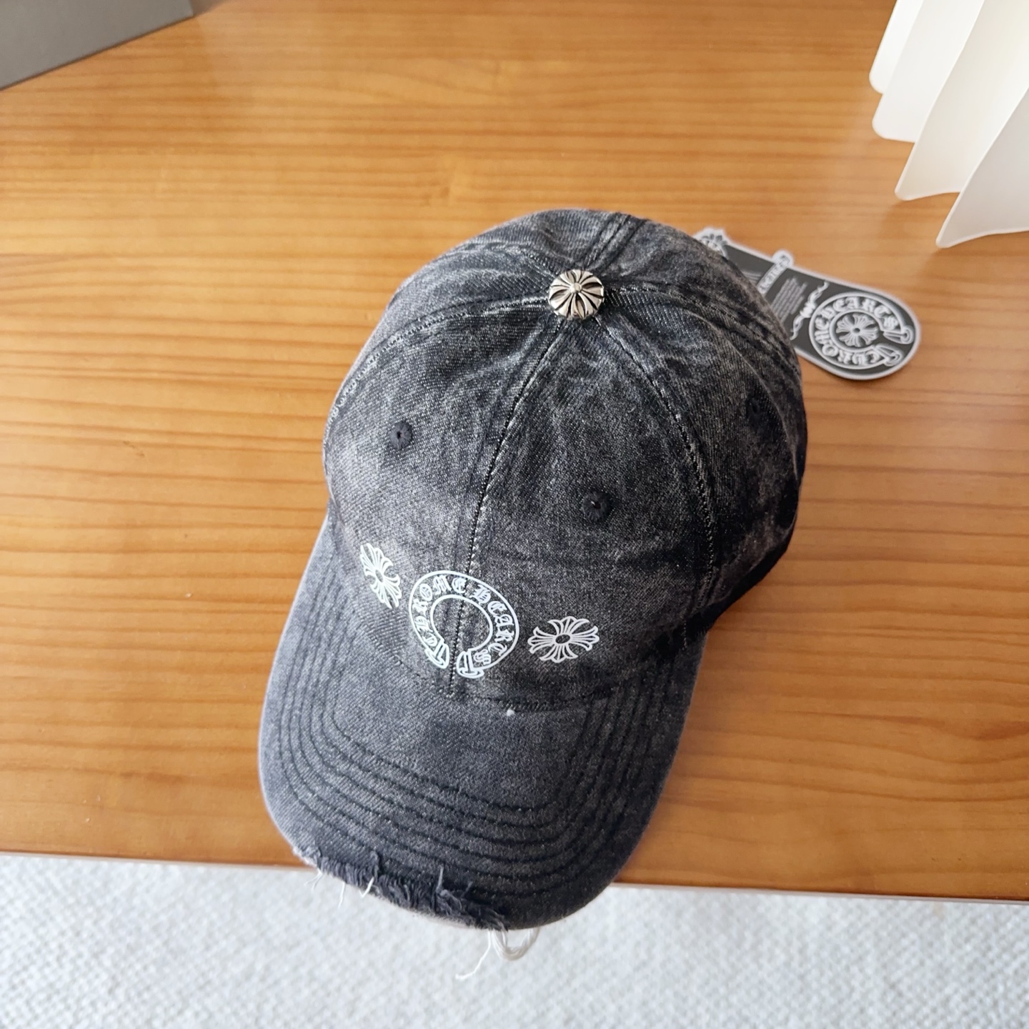 Chrome Hearts 克罗心💓早春韩版时尚复古做旧破洞帽子磨损设计百搭棒球帽鸭舌帽