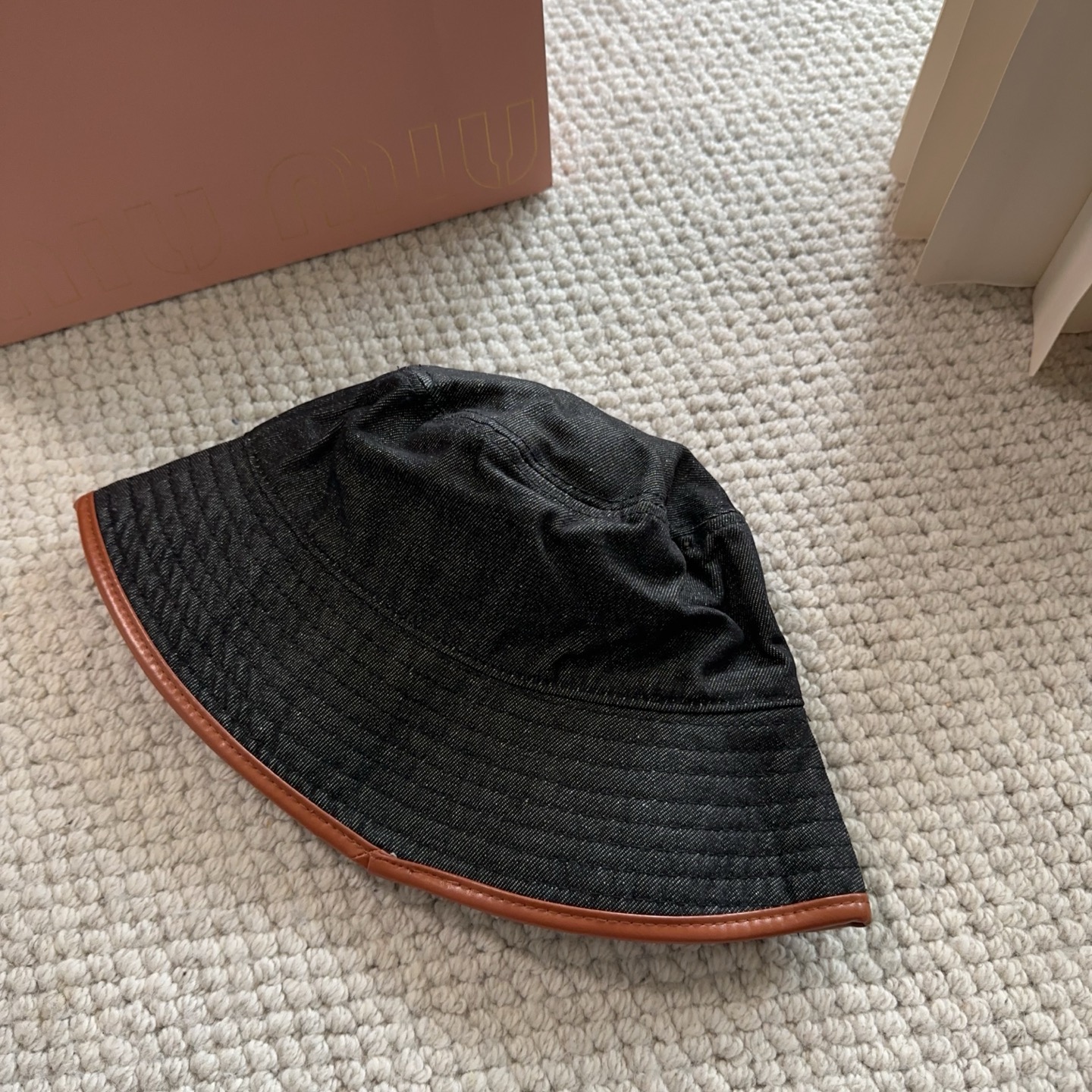 miumiu专柜帆布渔夫帽 一比一开模定制，头围57cm男女通用