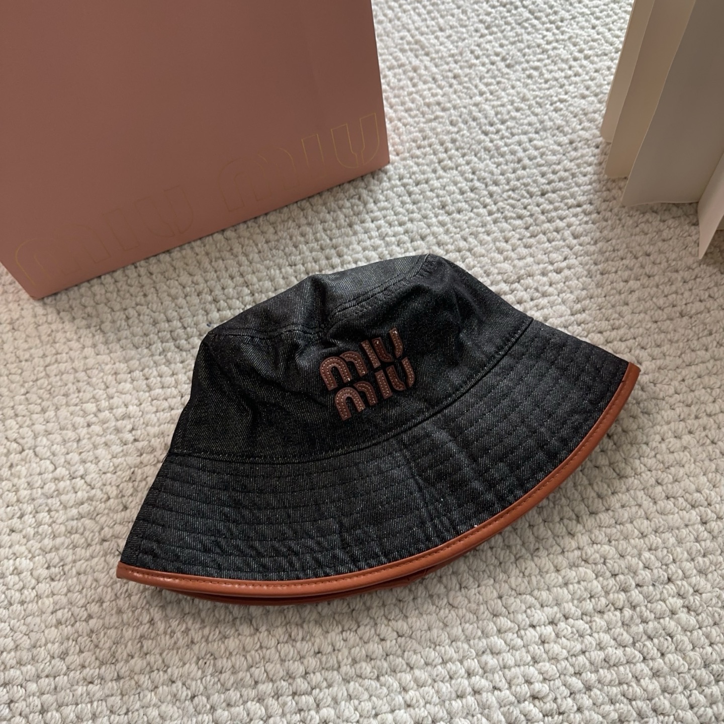 miumiu专柜帆布渔夫帽 一比一开模定制，头围57cm男女通用