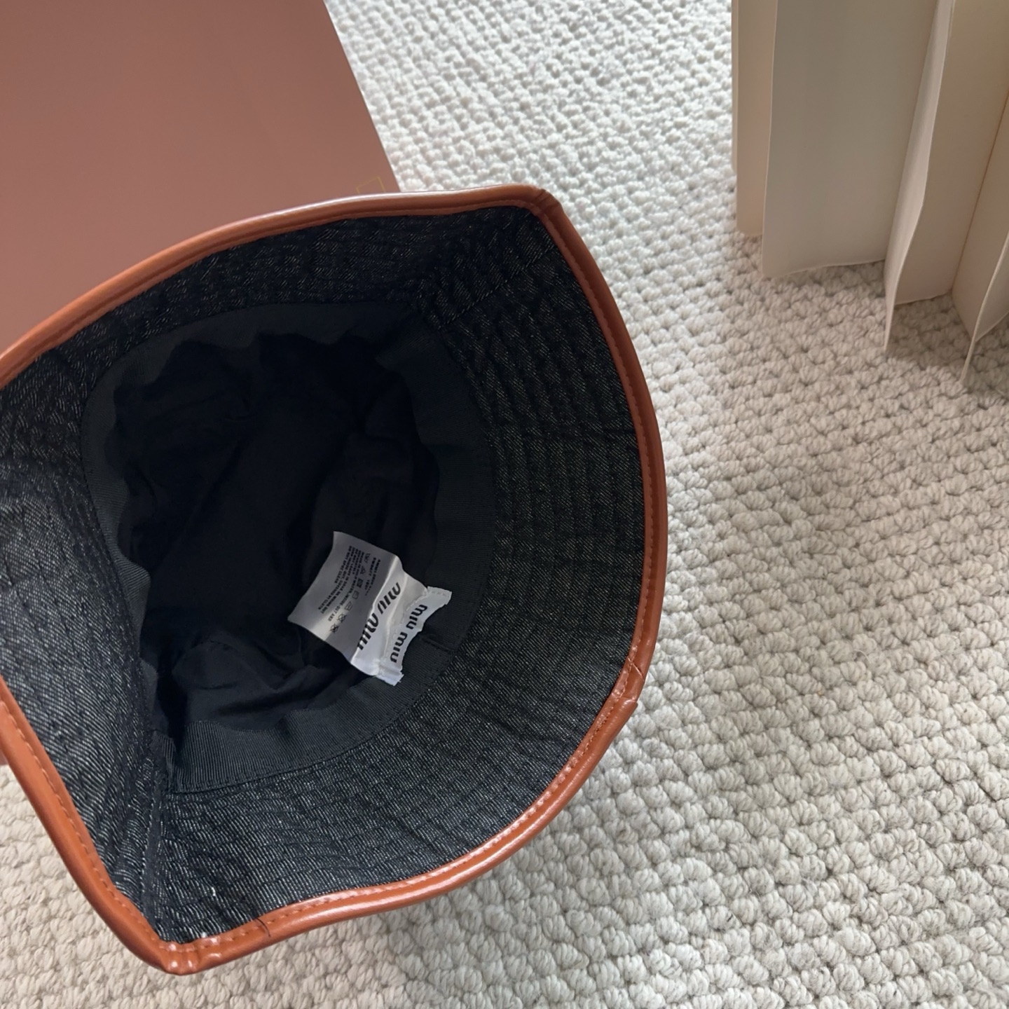 miumiu专柜帆布渔夫帽 一比一开模定制，头围57cm男女通用