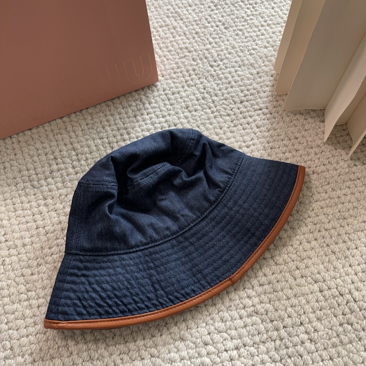 miumiu专柜帆布渔夫帽 一比一开模定制，头围57cm男女通用