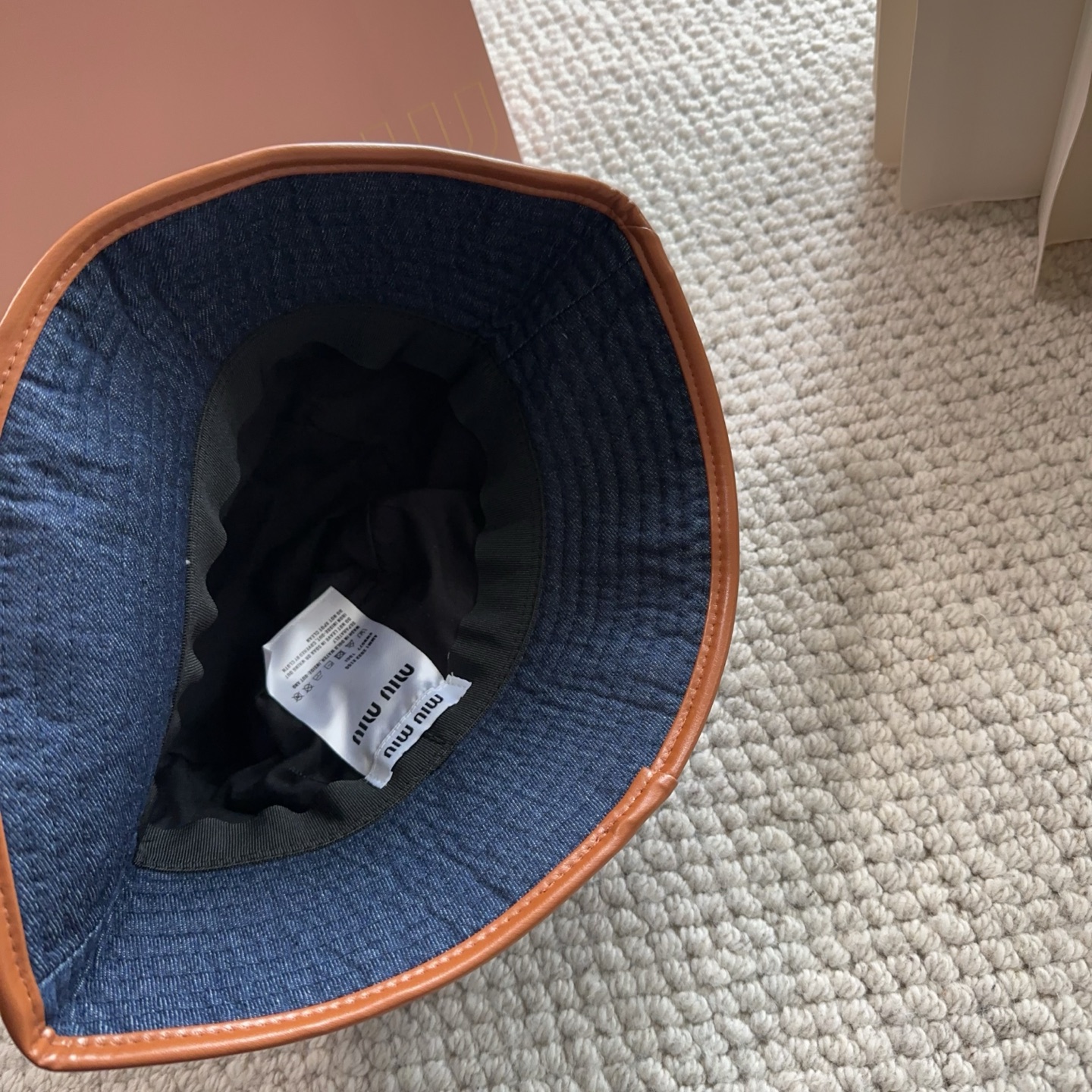 miumiu专柜帆布渔夫帽 一比一开模定制，头围57cm男女通用