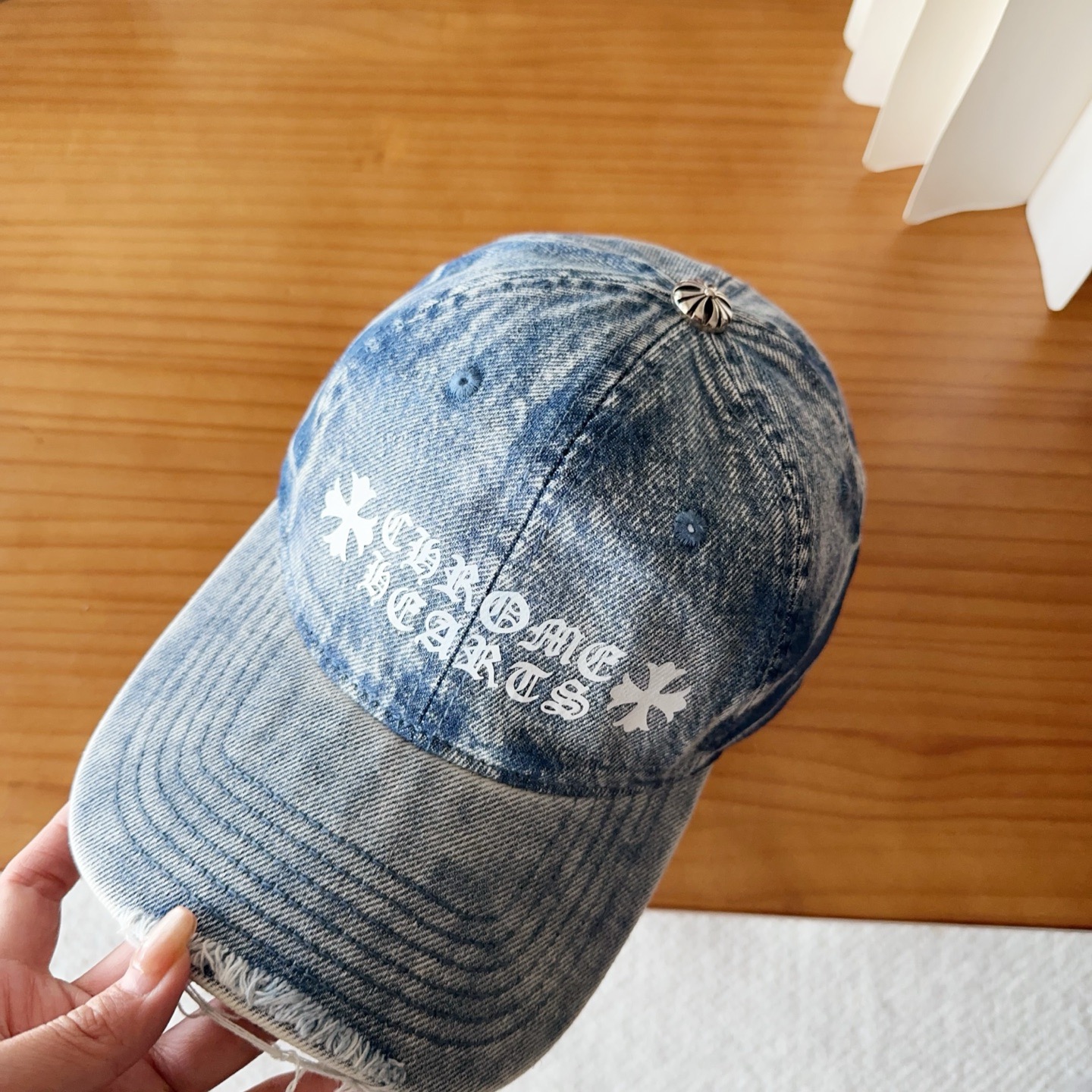 Chrome Hearts 克罗心💓早春韩版时尚复古做旧破洞帽子磨损设计百搭棒球帽鸭舌帽