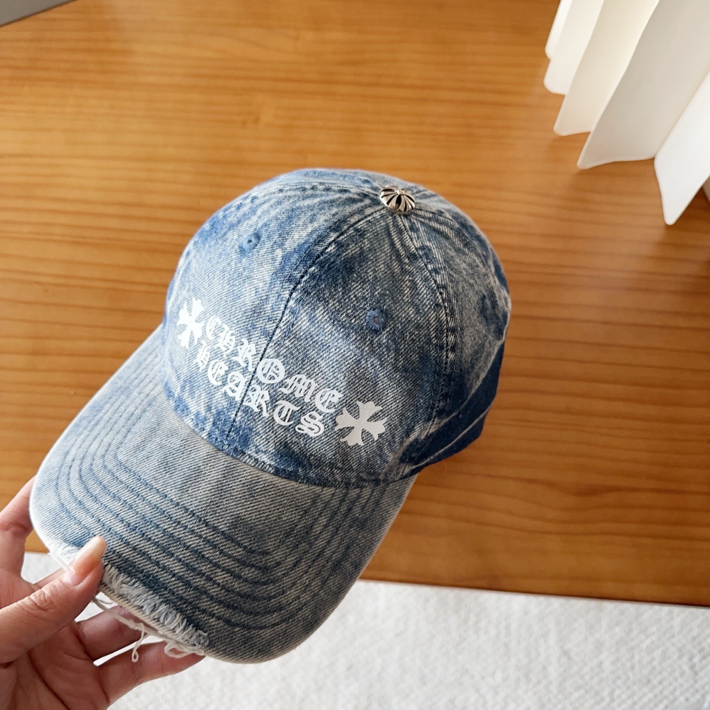 Chrome Hearts 克罗心💓早春韩版时尚复古做旧破洞帽子磨损设计百搭棒球帽鸭舌帽