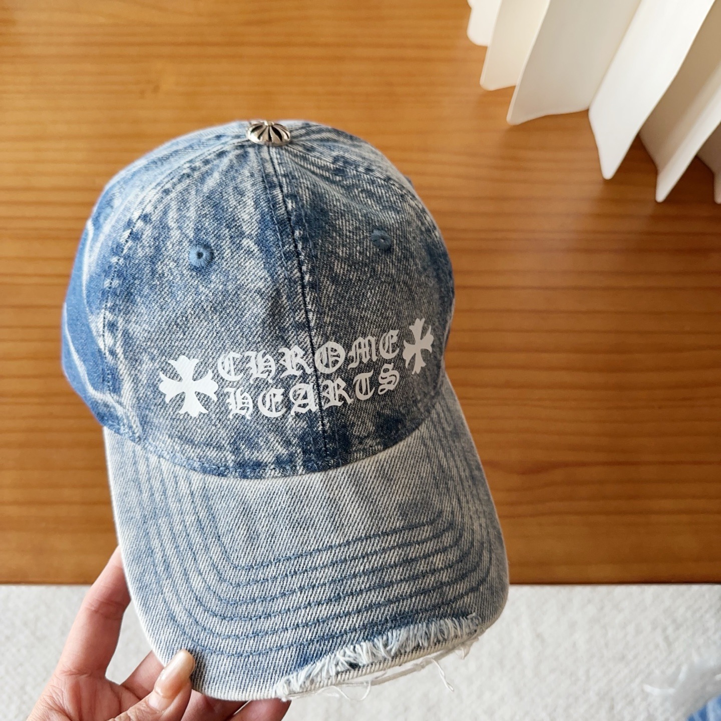 Chrome Hearts 克罗心💓早春韩版时尚复古做旧破洞帽子磨损设计百搭棒球帽鸭舌帽