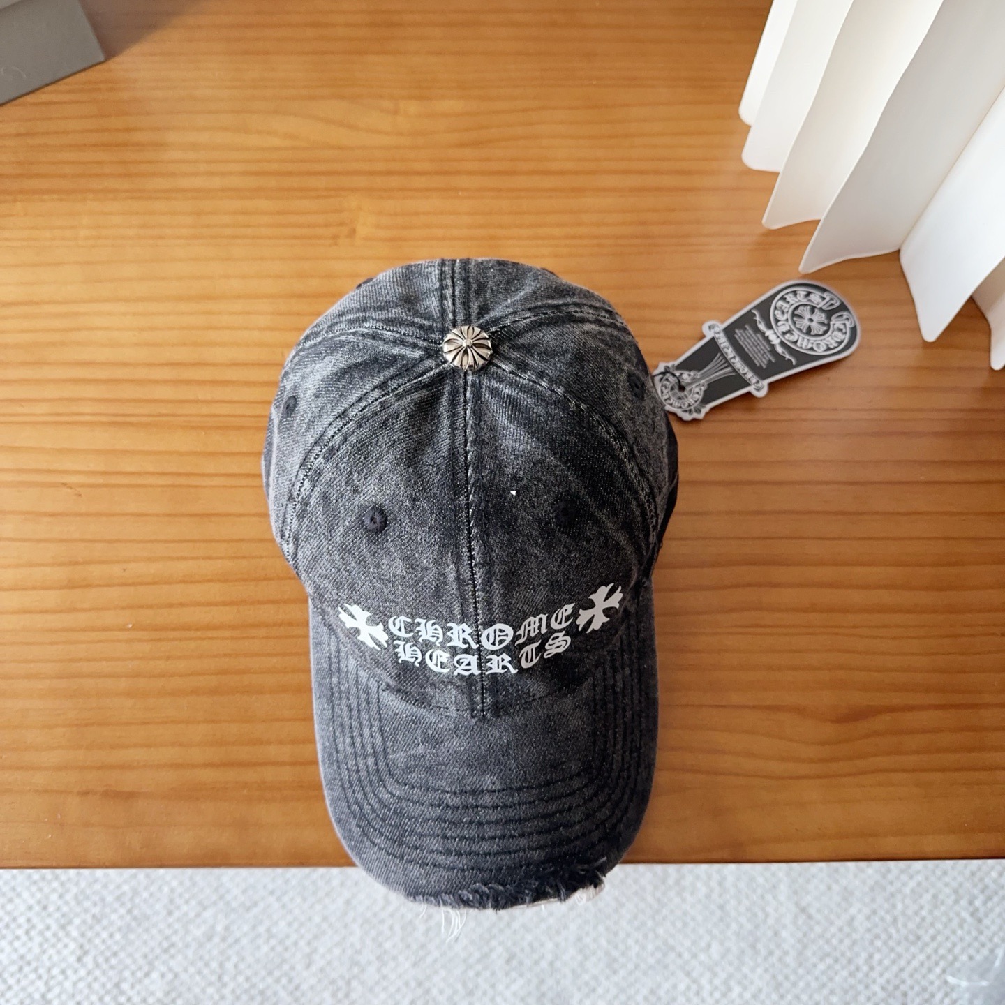 Chrome Hearts 克罗心💓早春韩版时尚复古做旧破洞帽子磨损设计百搭棒球帽鸭舌帽