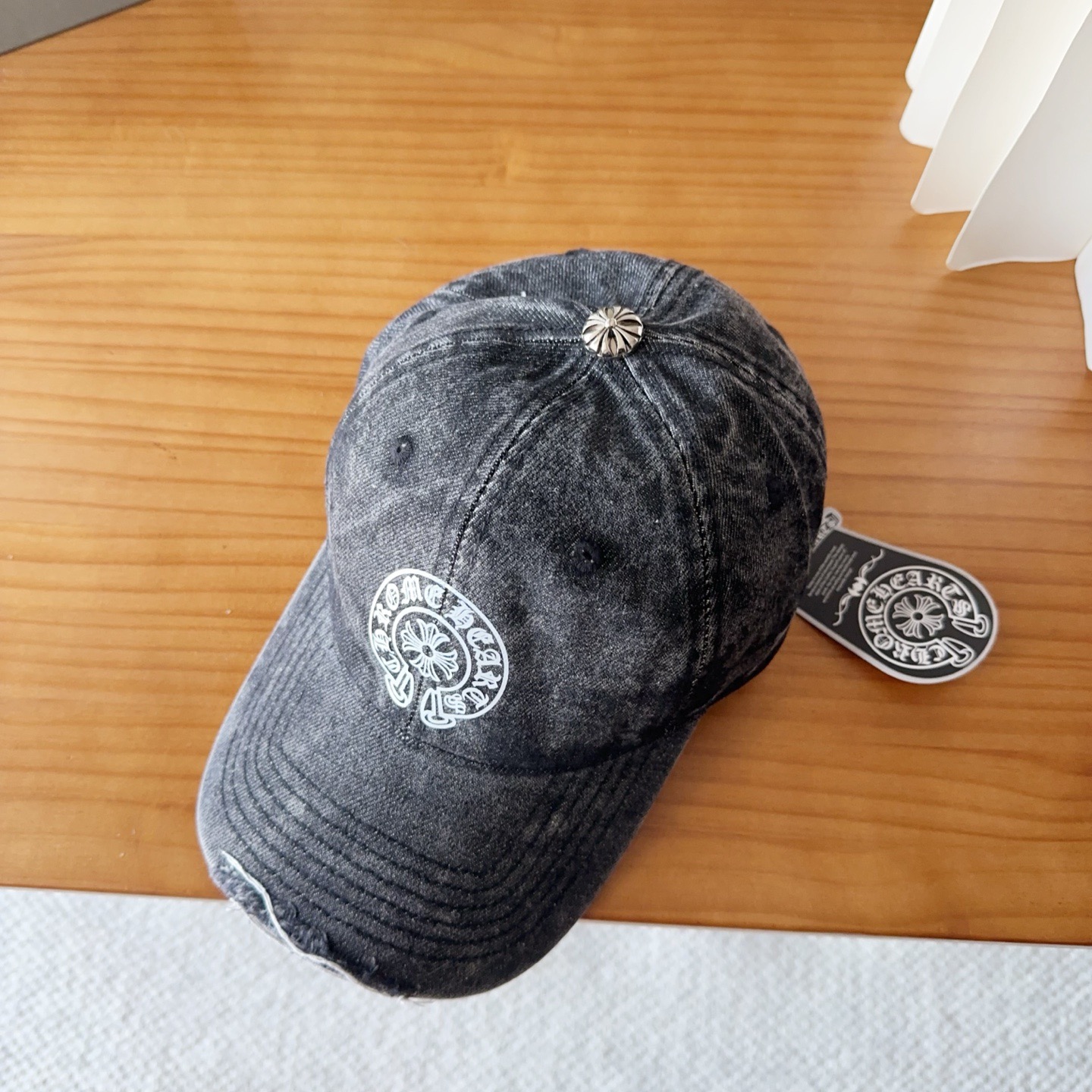 Chrome Hearts 克罗心💓早春韩版时尚复古做旧破洞帽子磨损设计百搭棒球帽鸭舌帽