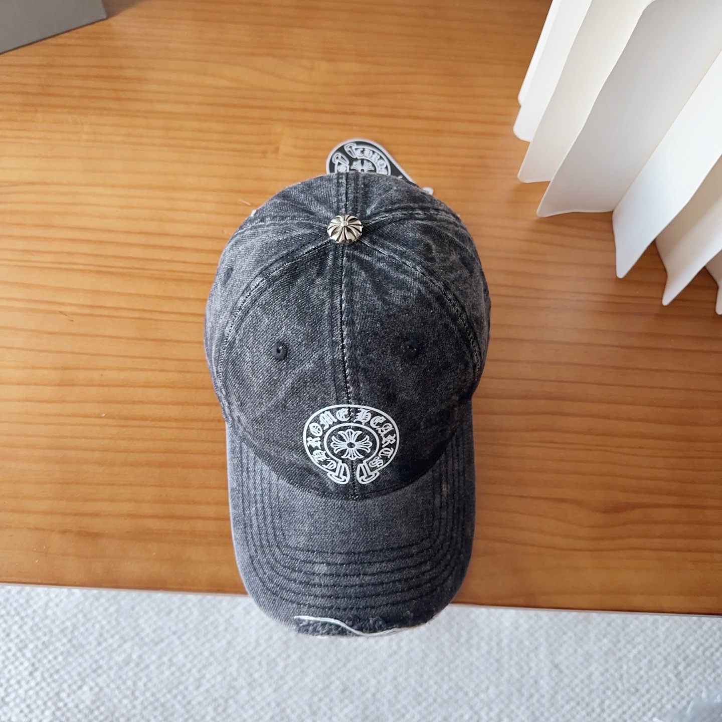 Chrome Hearts 克罗心💓早春韩版时尚复古做旧破洞帽子磨损设计百搭棒球帽鸭舌帽