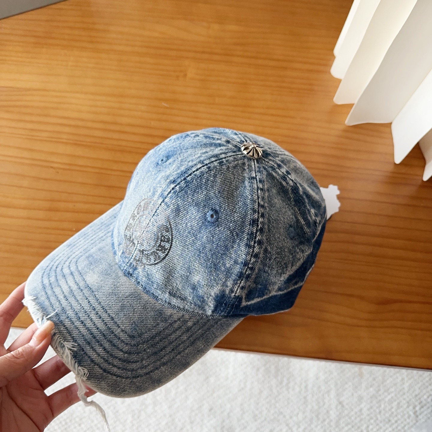 Chrome Hearts 克罗心💓早春韩版时尚复古做旧破洞帽子磨损设计百搭棒球帽鸭舌帽