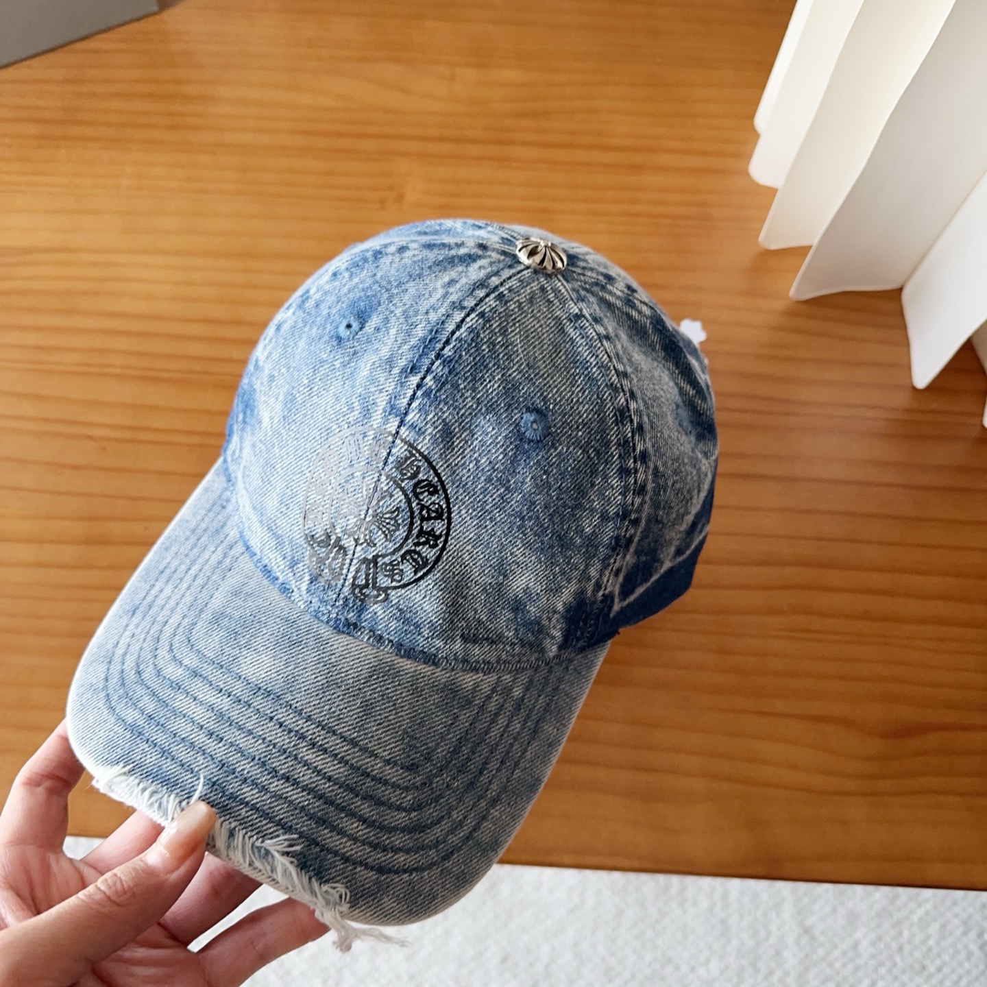 Chrome Hearts 克罗心💓早春韩版时尚复古做旧破洞帽子磨损设计百搭棒球帽鸭舌帽