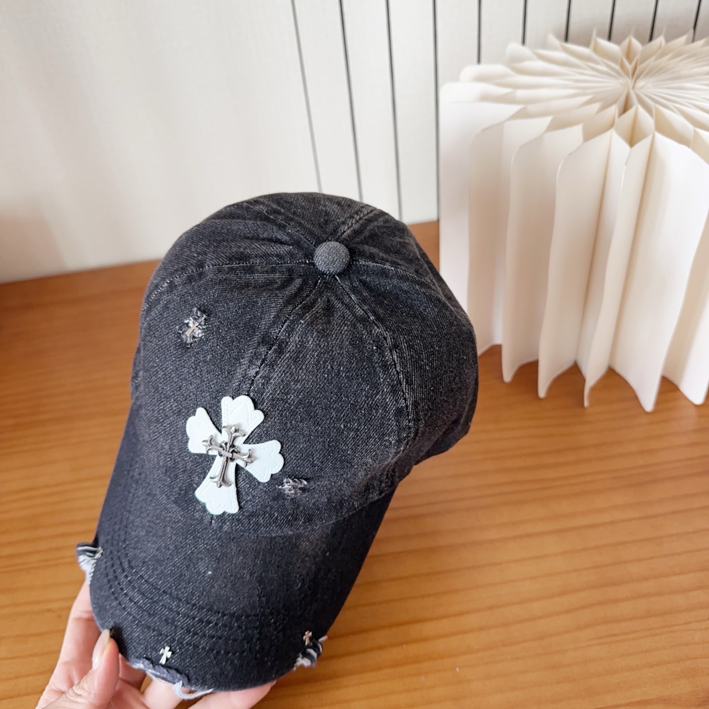 Chrome Hearts 克罗心💓早春韩版时尚复古做旧破洞帽子磨损设计百搭棒球帽鸭舌帽