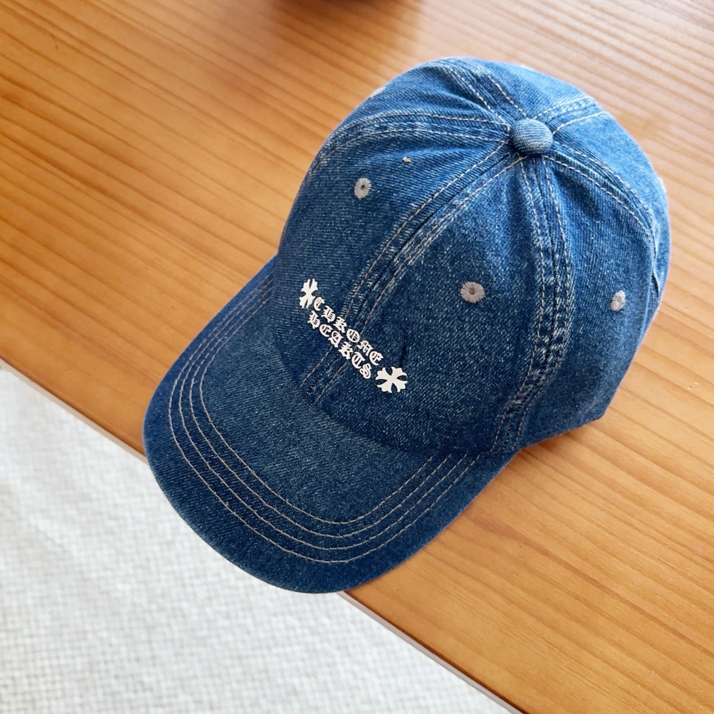 Chrome Hearts 克罗心💓早春韩版时尚复古拼色牛仔棒球帽🧢鸭舌帽