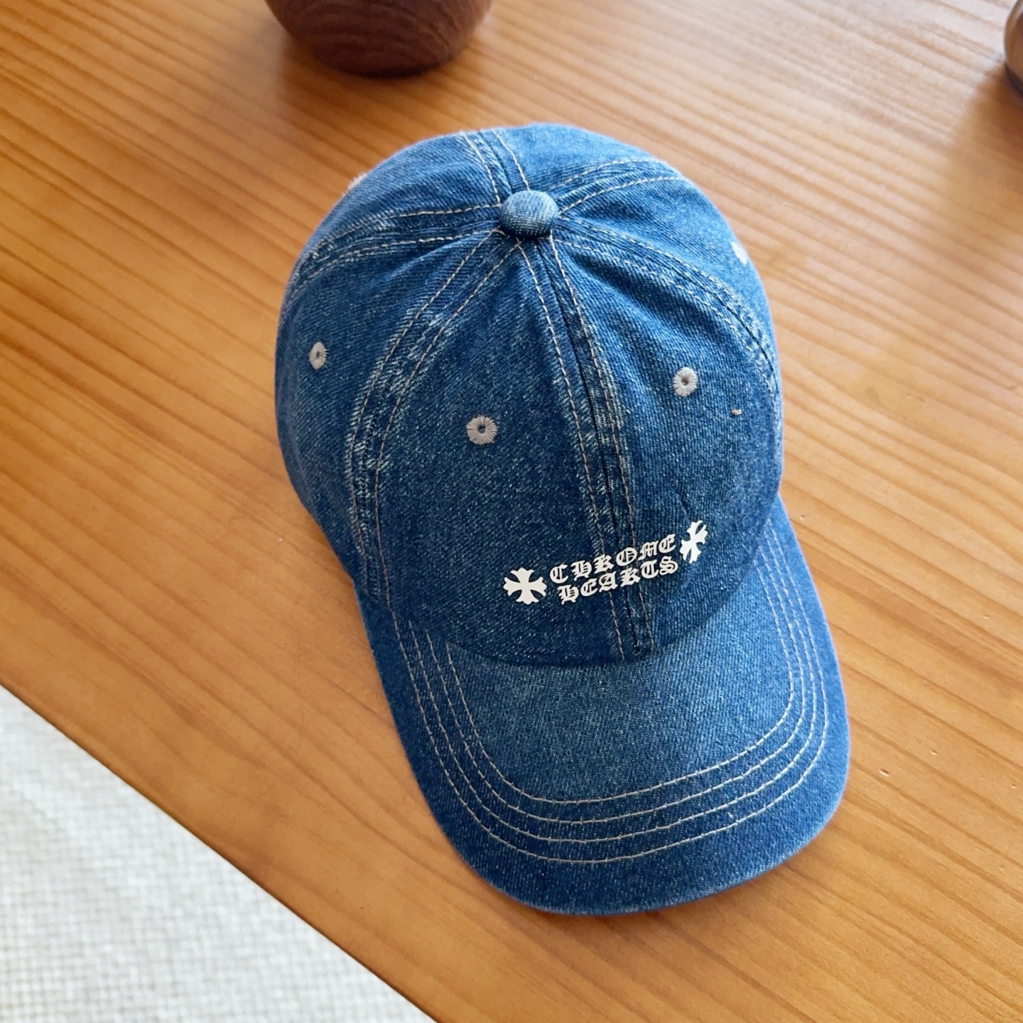 Chrome Hearts 克罗心💓早春韩版时尚复古拼色牛仔棒球帽🧢鸭舌帽