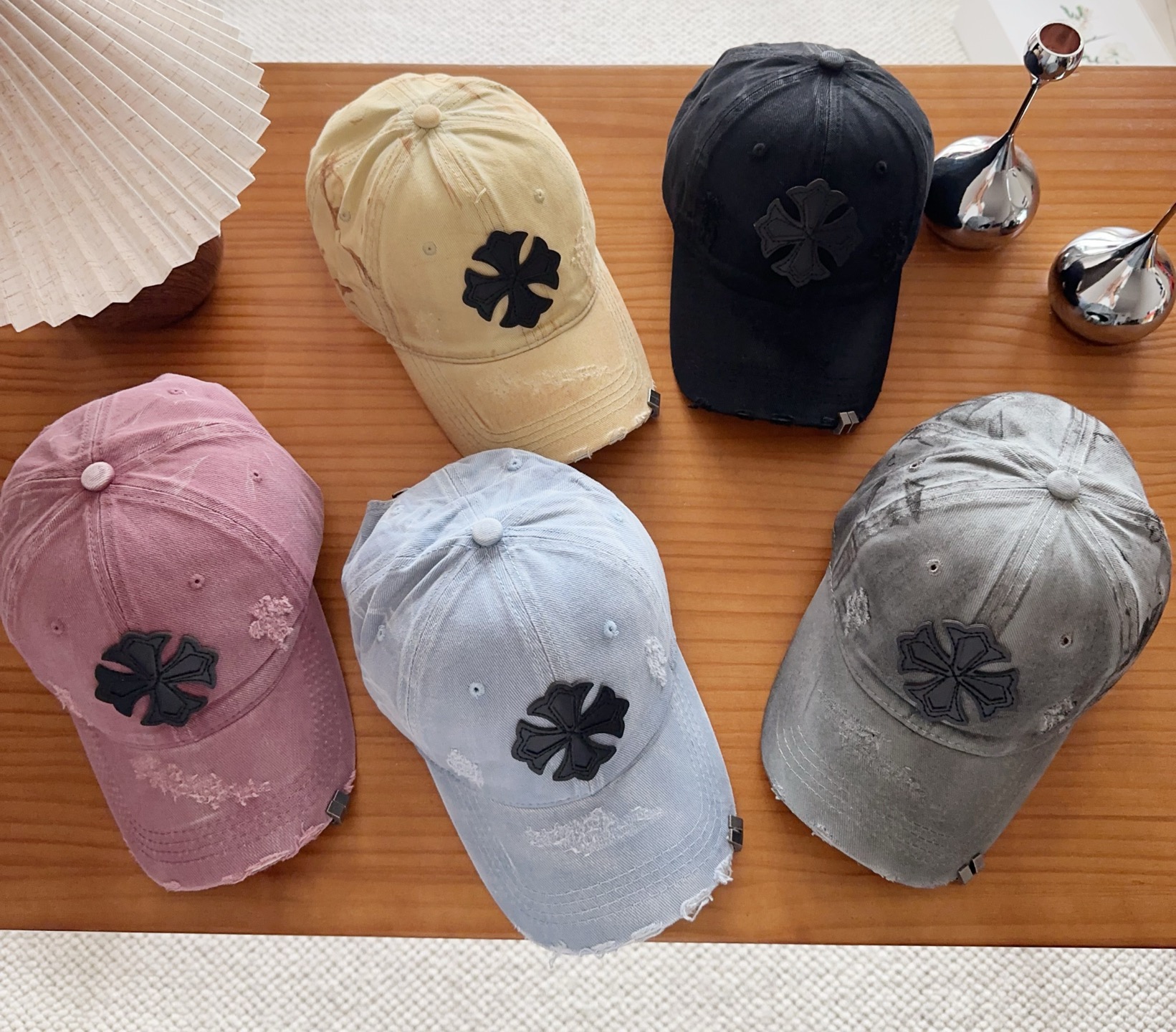 Chrome Hearts 克罗心💓早春韩版时尚复古拼色牛仔棒球帽🧢鸭舌帽