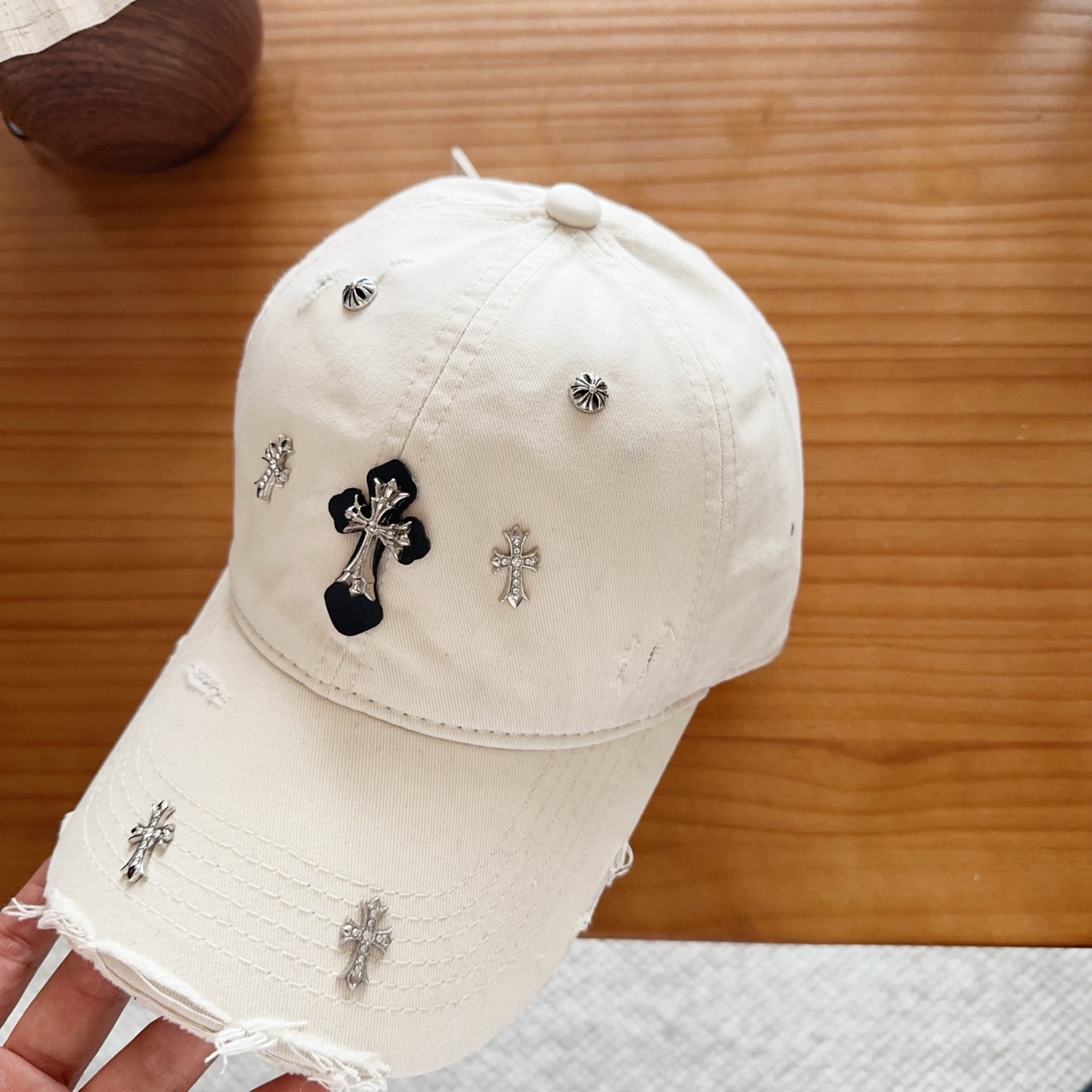 Chrome Hearts 克罗心💓早春韩版时尚复古拼色牛仔棒球帽🧢鸭舌帽