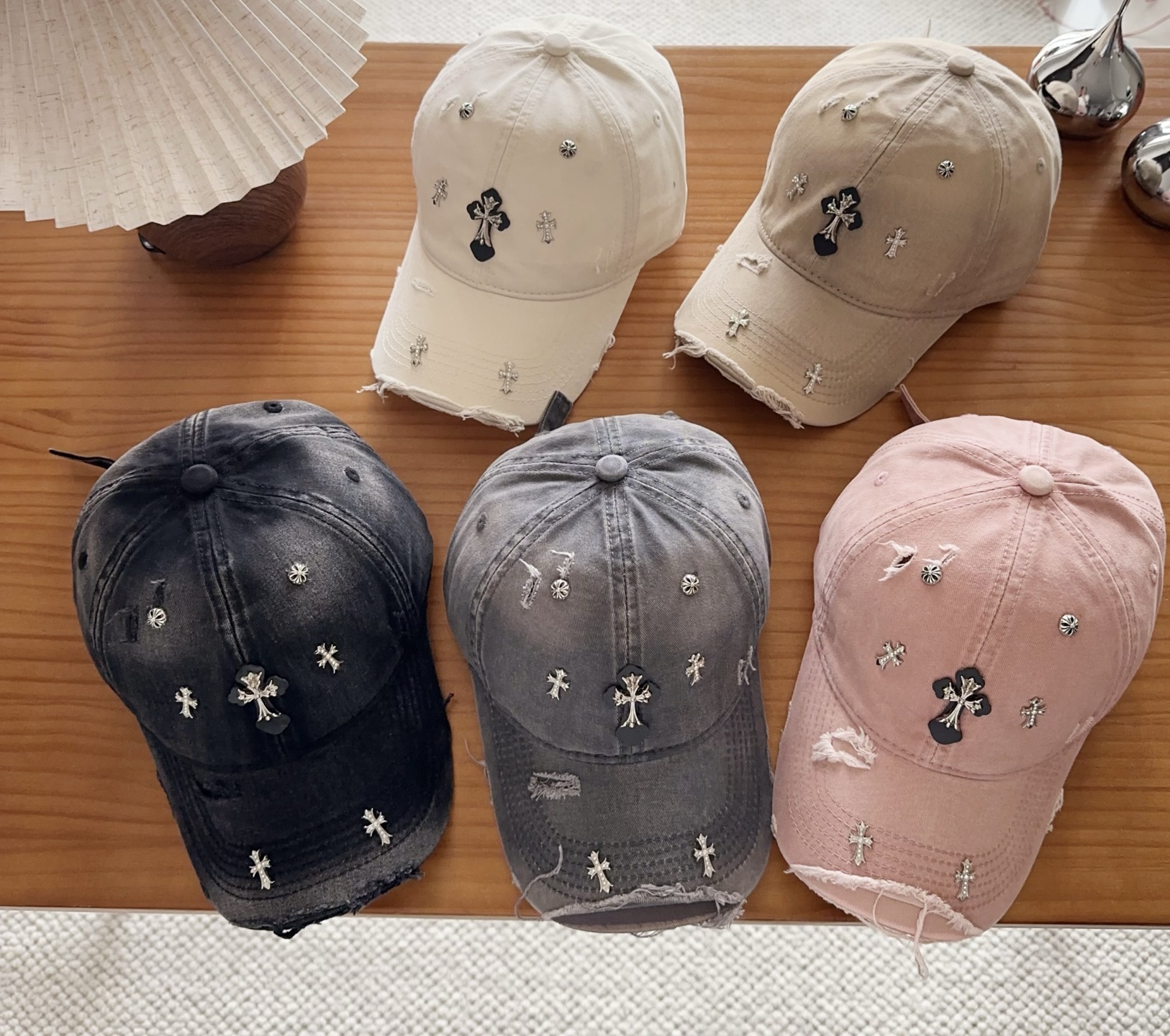 Chrome Hearts 克罗心💓早春韩版时尚复古拼色牛仔棒球帽🧢鸭舌帽