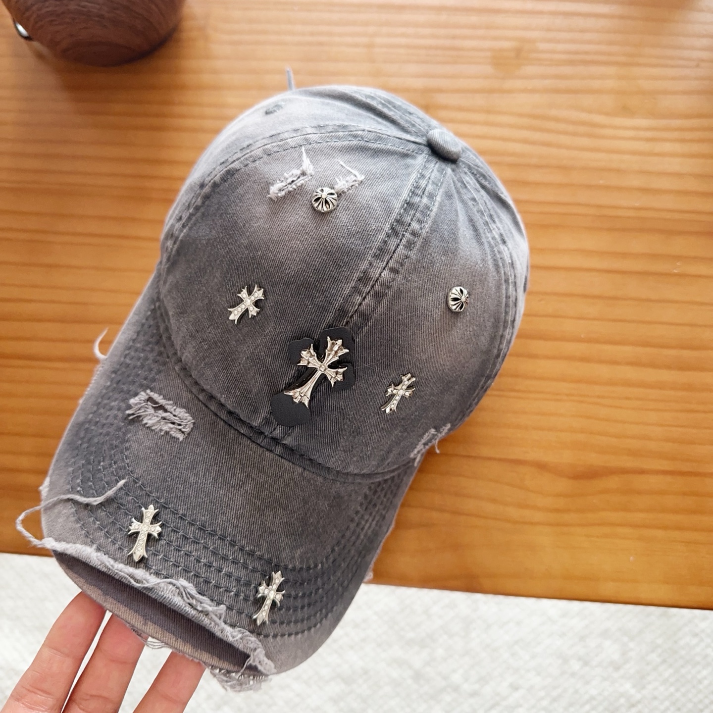 Chrome Hearts 克罗心💓早春韩版时尚复古拼色牛仔棒球帽🧢鸭舌帽