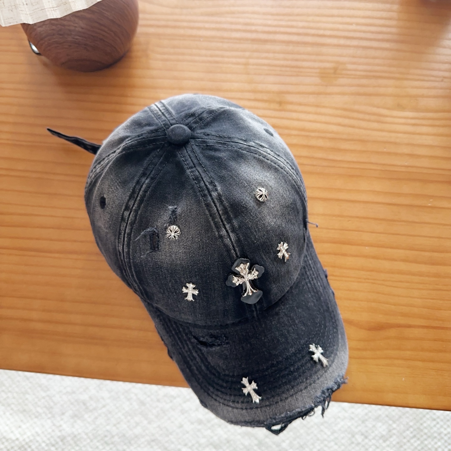Chrome Hearts 克罗心💓早春韩版时尚复古拼色牛仔棒球帽🧢鸭舌帽