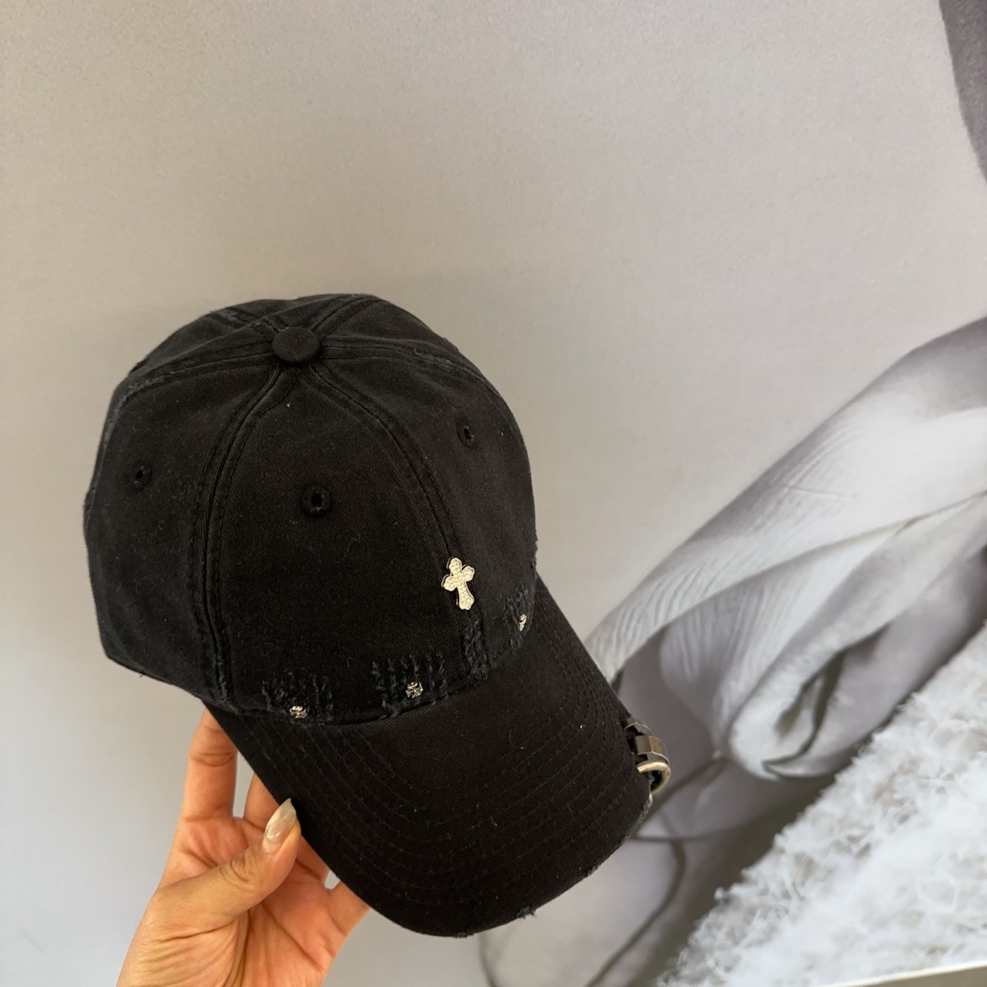 Chrome Hearts 克罗心💓早春韩版时尚复古拼色牛仔棒球帽🧢鸭舌帽