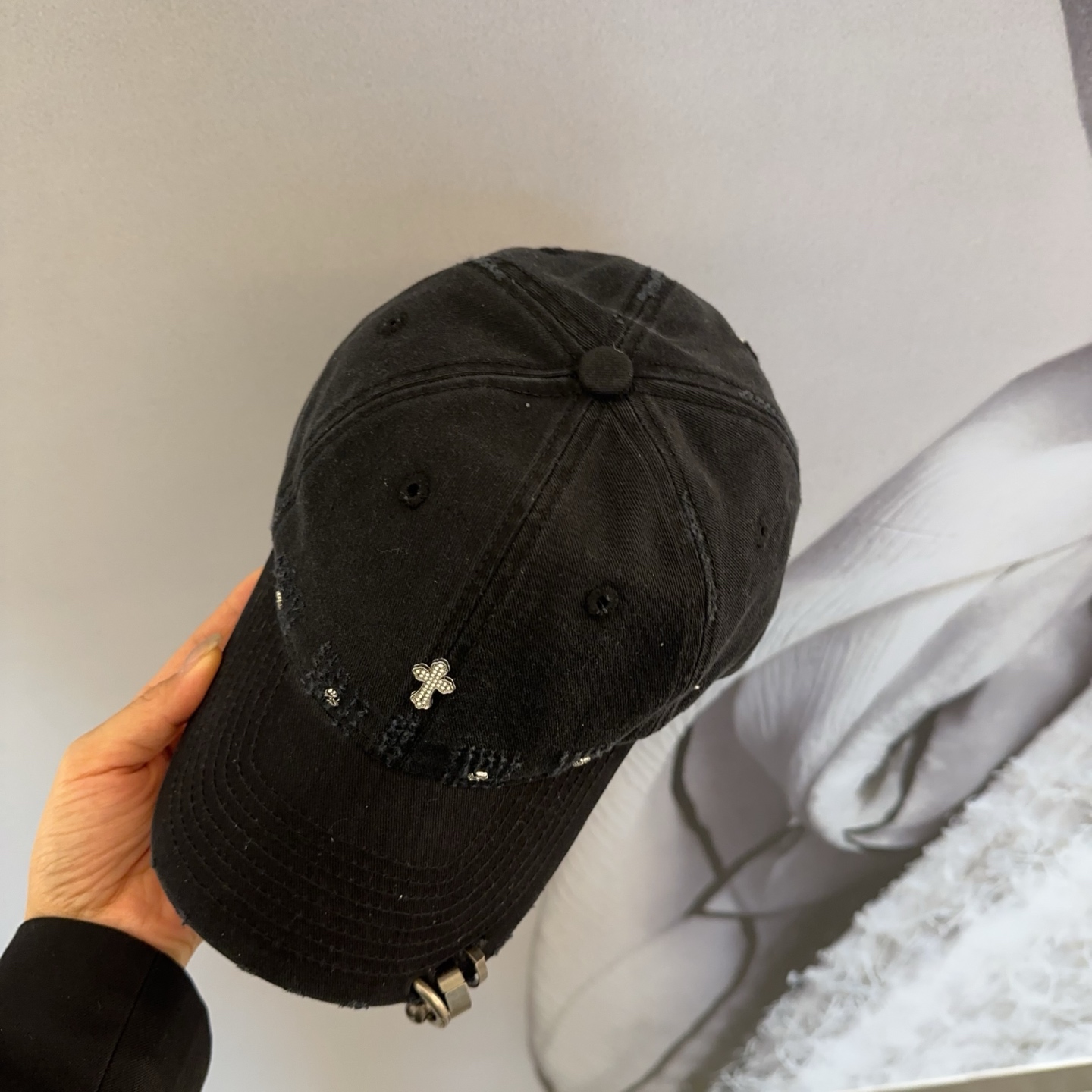 Chrome Hearts 克罗心💓早春韩版时尚复古拼色牛仔棒球帽🧢鸭舌帽