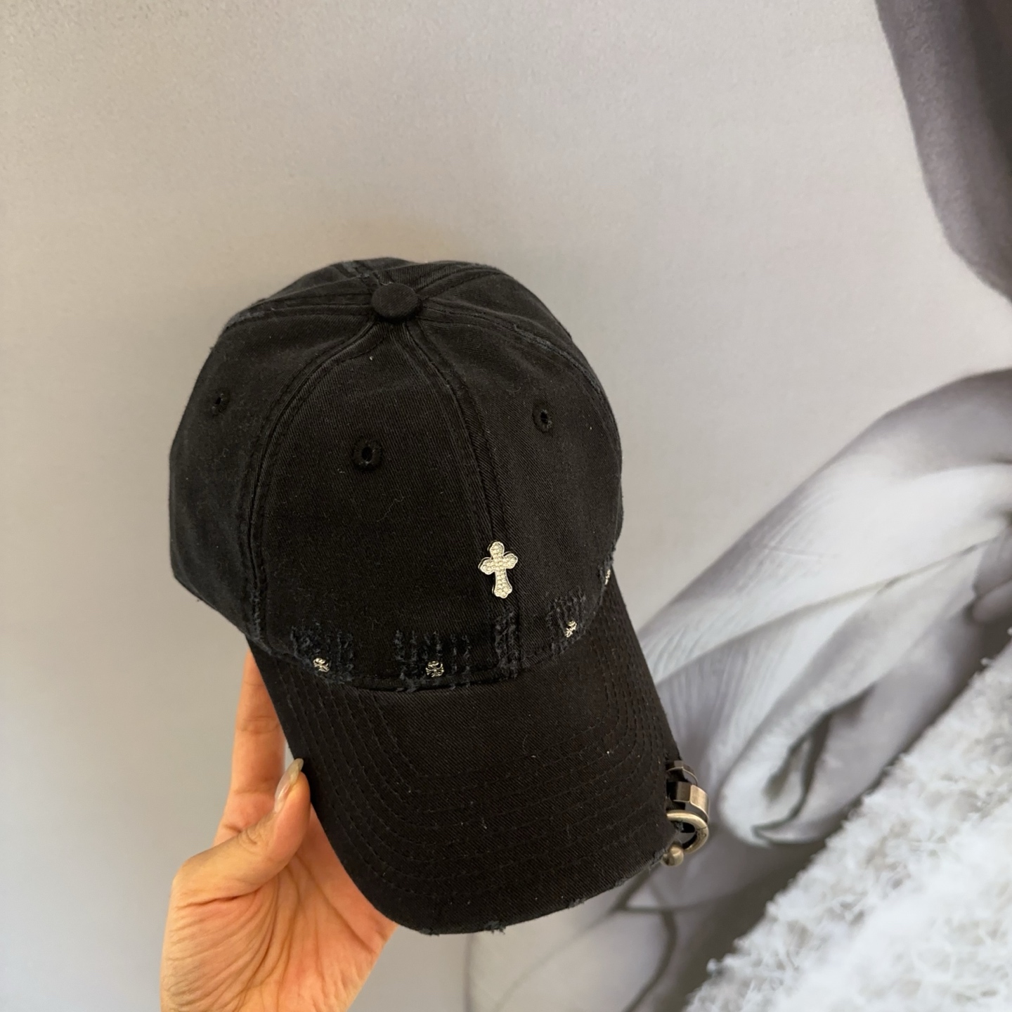 Chrome Hearts 克罗心💓早春韩版时尚复古拼色牛仔棒球帽🧢鸭舌帽