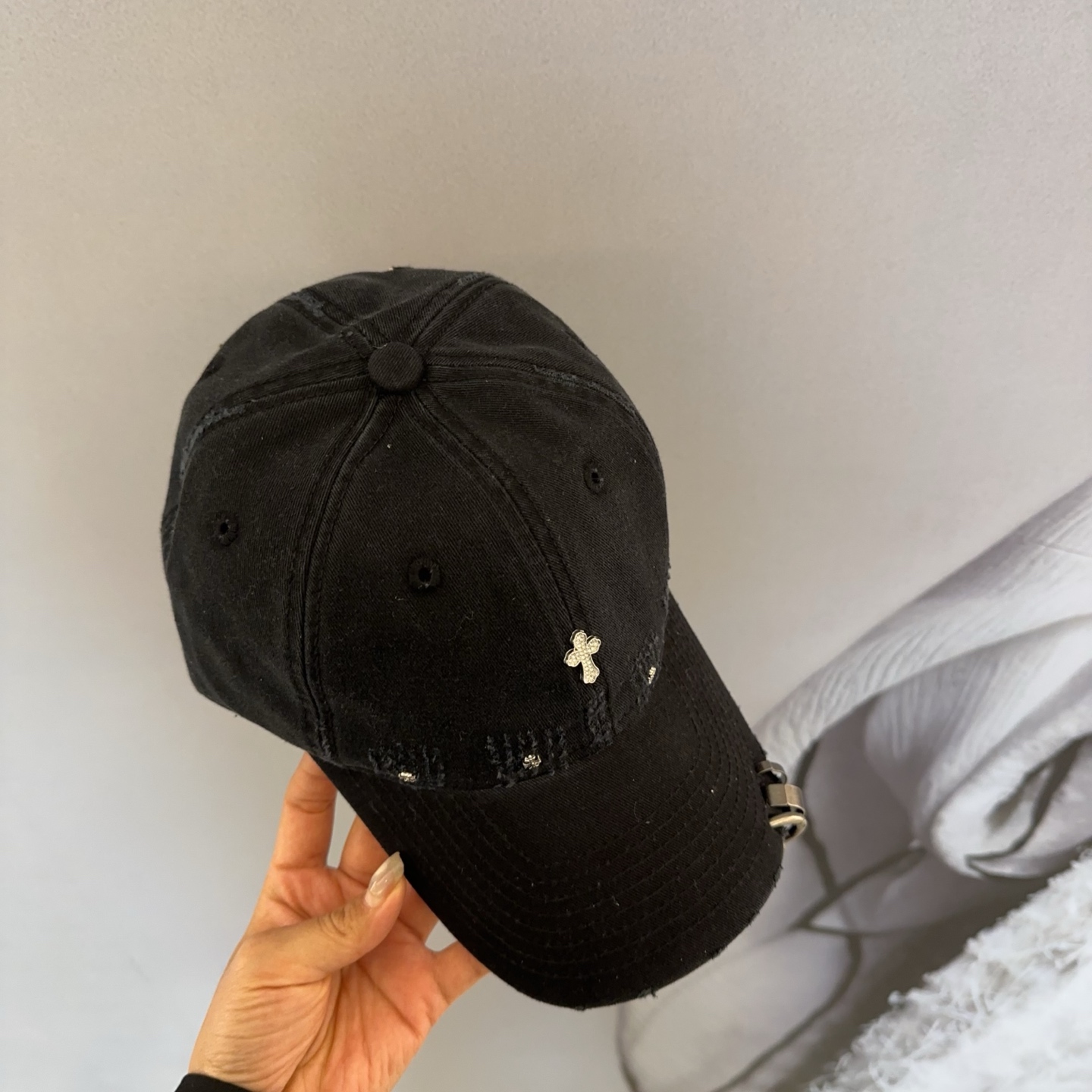 Chrome Hearts 克罗心💓早春韩版时尚复古拼色牛仔棒球帽🧢鸭舌帽