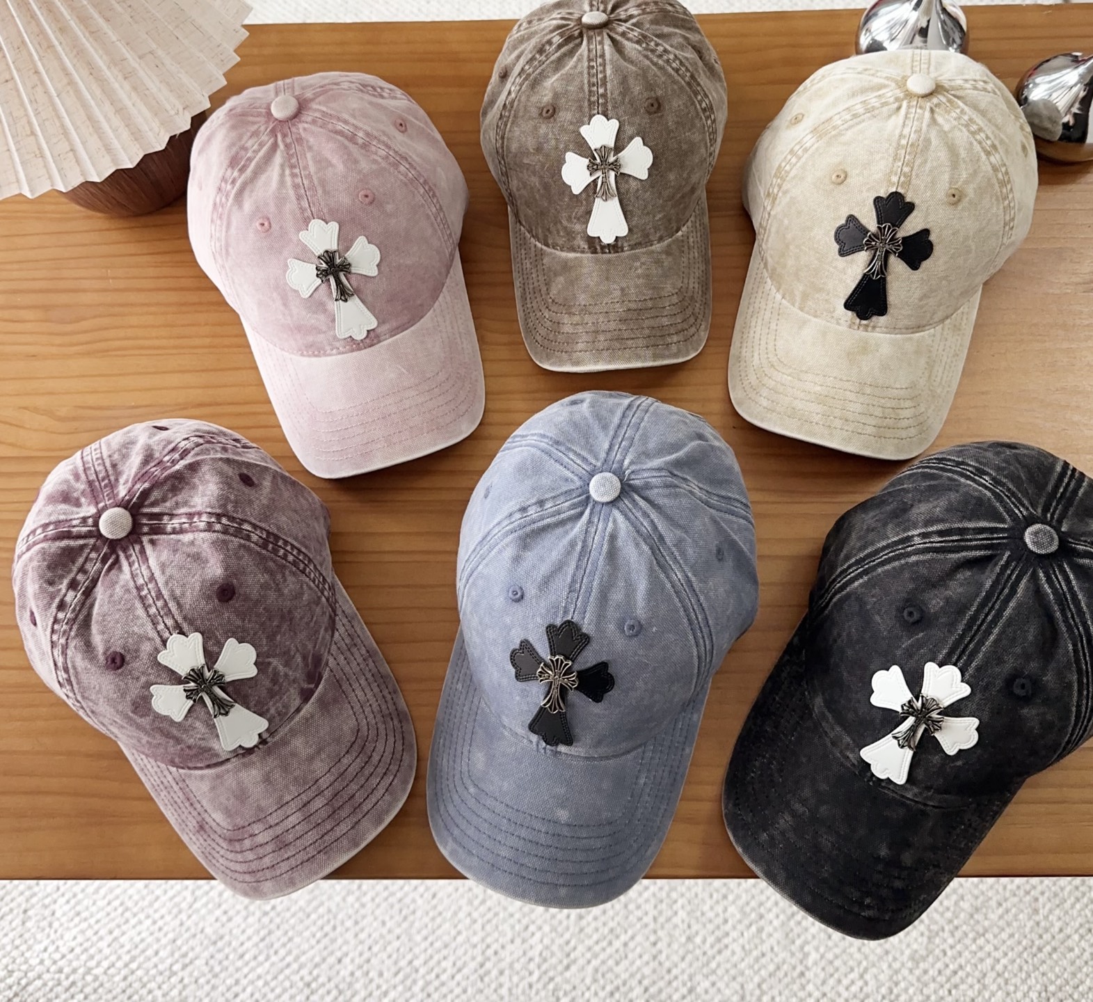 Chrome Hearts 克罗心💓早秋韩版时尚复古洗水棒球帽🧢鸭舌帽