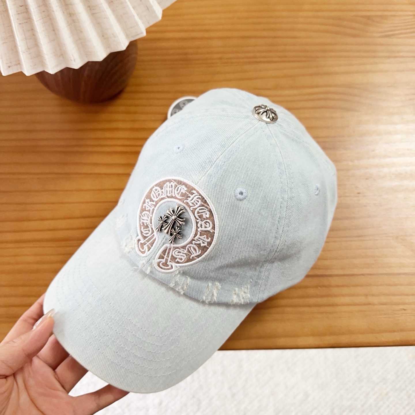 Chrome Hearts 克罗心💓早春韩版时尚复古拼色牛仔棒球帽🧢鸭舌帽