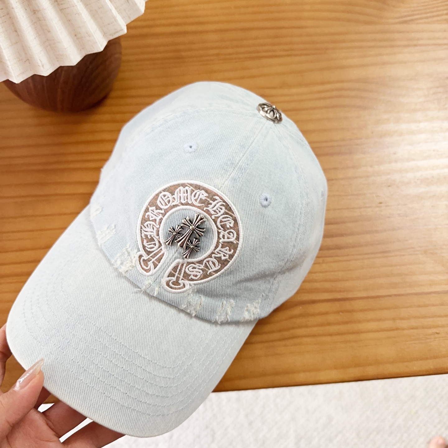 Chrome Hearts 克罗心💓早春韩版时尚复古拼色牛仔棒球帽🧢鸭舌帽