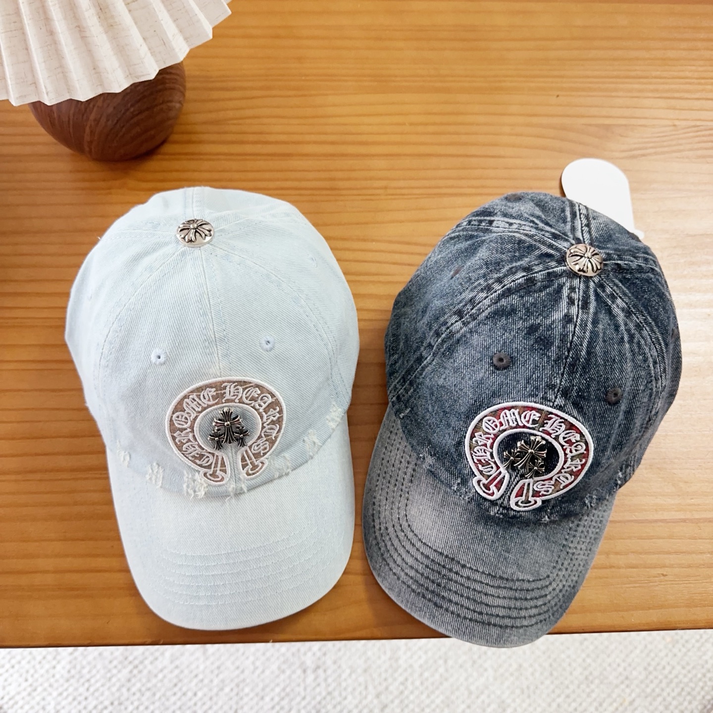 Chrome Hearts 克罗心💓早春韩版时尚复古拼色牛仔棒球帽🧢鸭舌帽