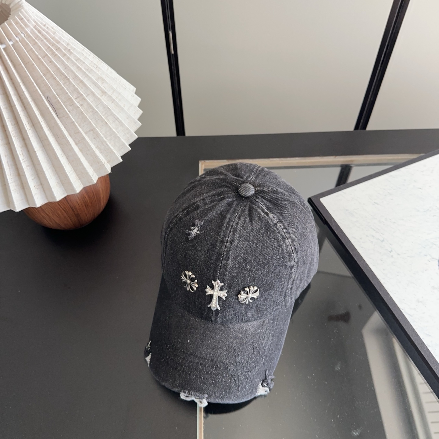 Chrome Hearts 克罗心💓早春韩版时尚复古做旧破洞帽子磨损设计百搭棒球帽鸭舌帽