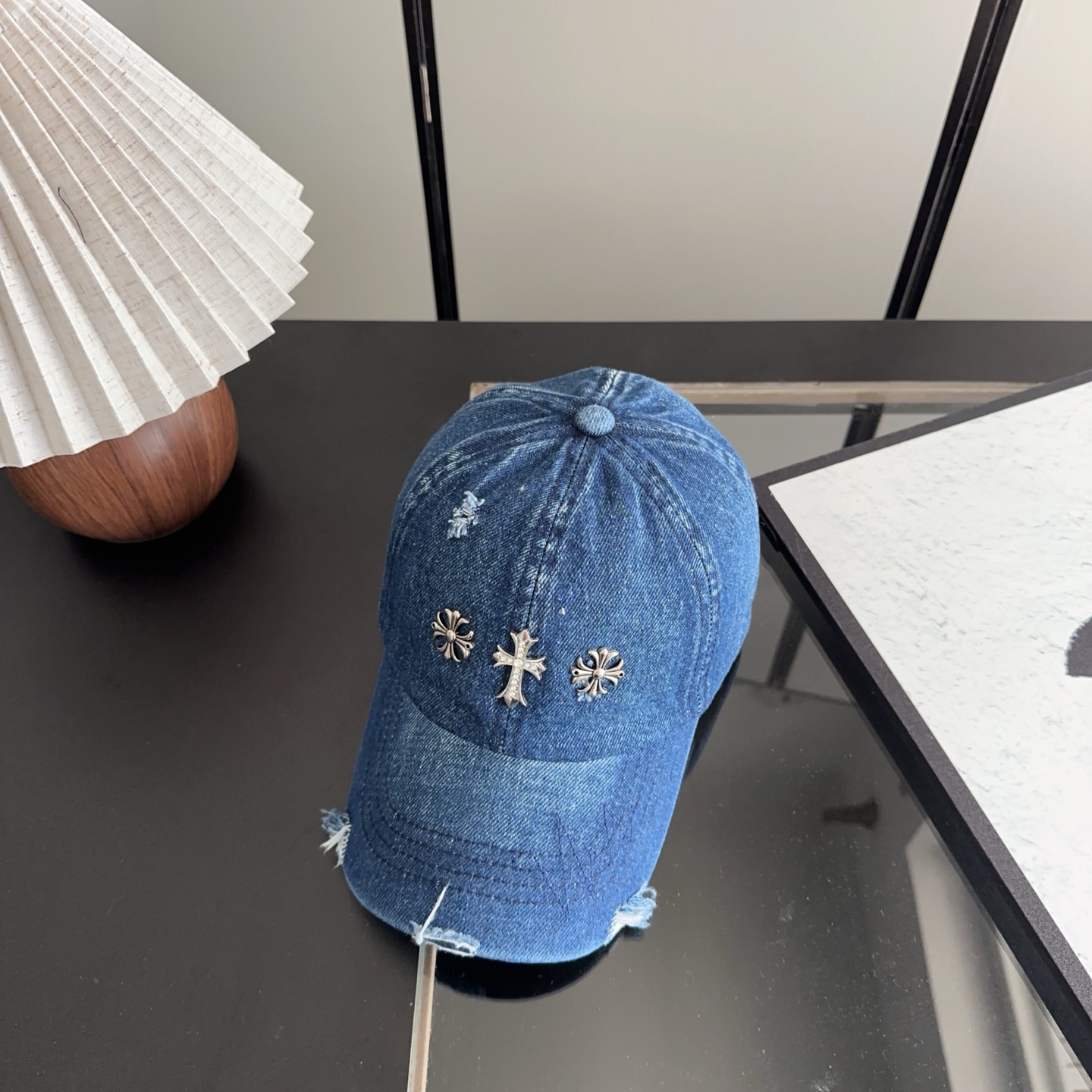 Chrome Hearts 克罗心💓早春韩版时尚复古做旧破洞帽子磨损设计百搭棒球帽鸭舌帽