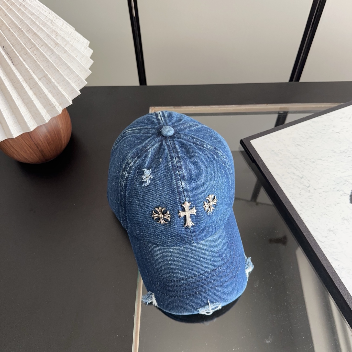 Chrome Hearts 克罗心💓早春韩版时尚复古做旧破洞帽子磨损设计百搭棒球帽鸭舌帽