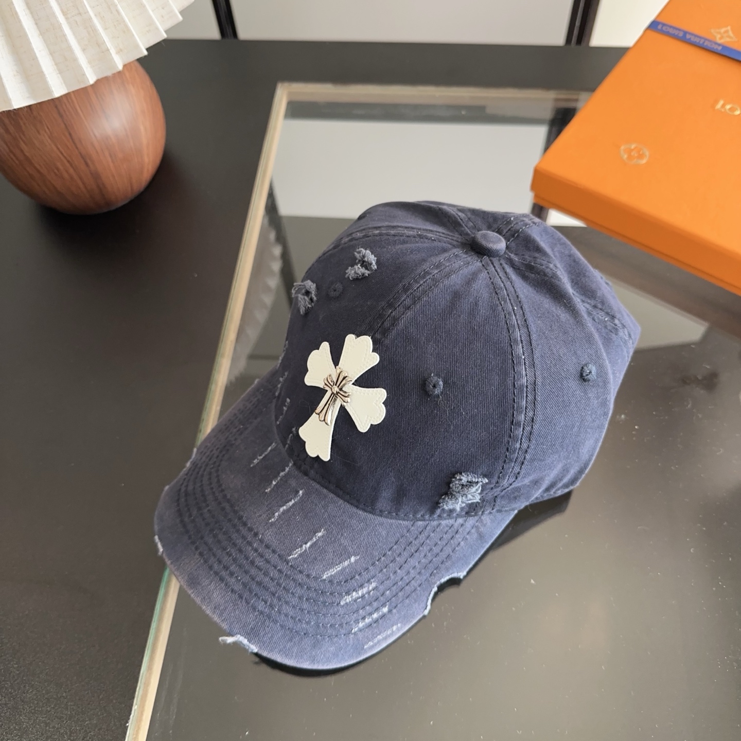 Chrome Hearts 克罗心💓早春韩版时尚复古做旧破洞帽子磨损设计百搭棒球帽鸭舌帽