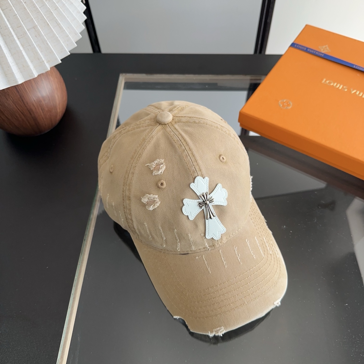 Chrome Hearts 克罗心💓早春韩版时尚复古做旧破洞帽子磨损设计百搭棒球帽鸭舌帽