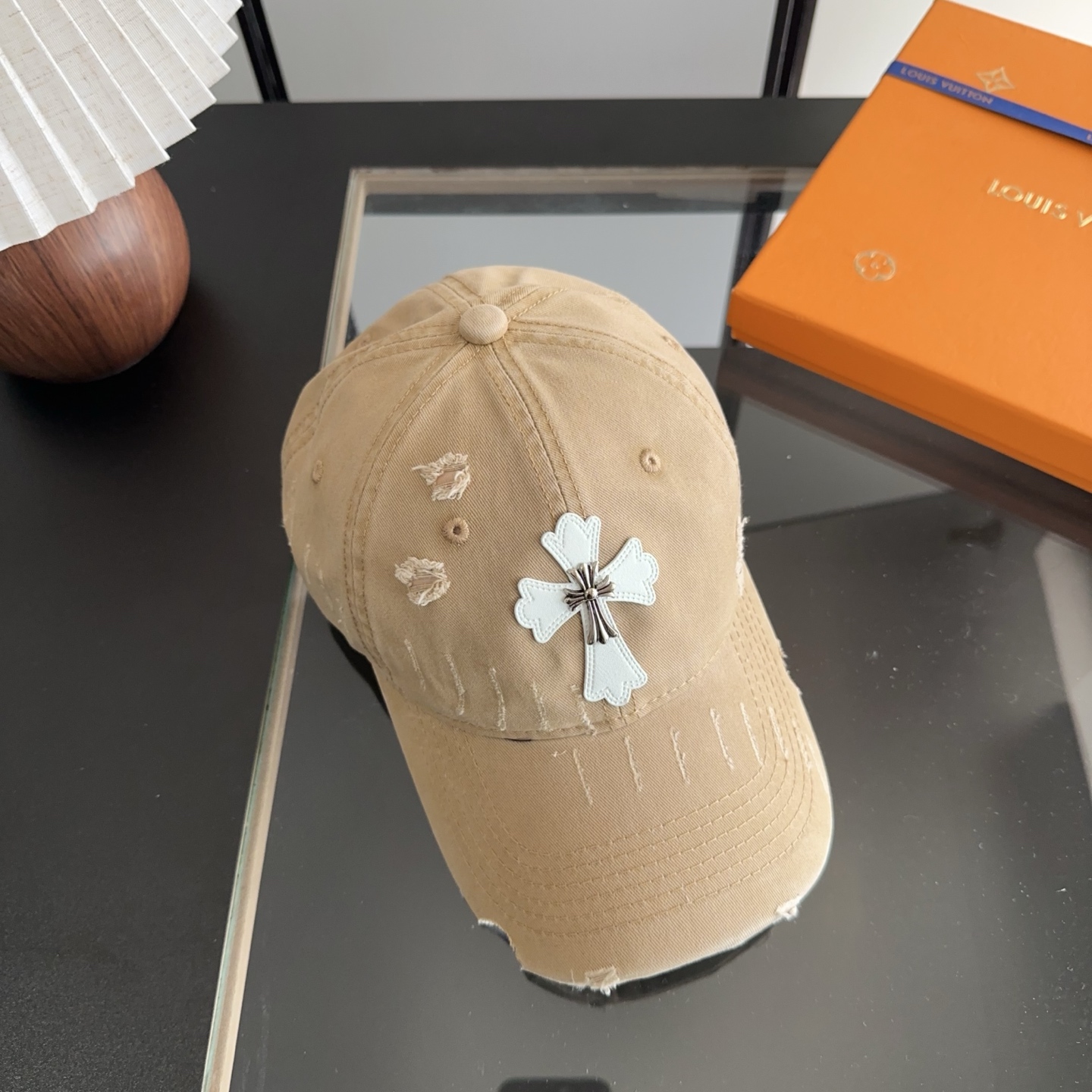 Chrome Hearts 克罗心💓早春韩版时尚复古做旧破洞帽子磨损设计百搭棒球帽鸭舌帽