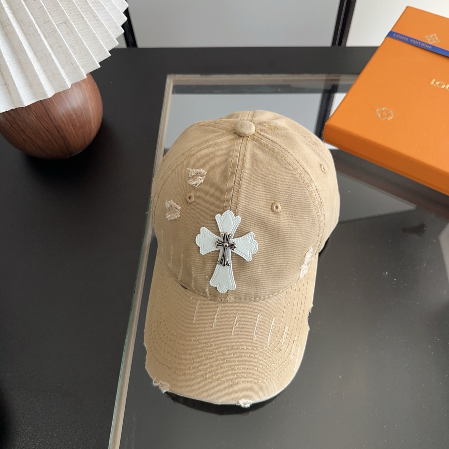 Chrome Hearts 克罗心💓早春韩版时尚复古做旧破洞帽子磨损设计百搭棒球帽鸭舌帽