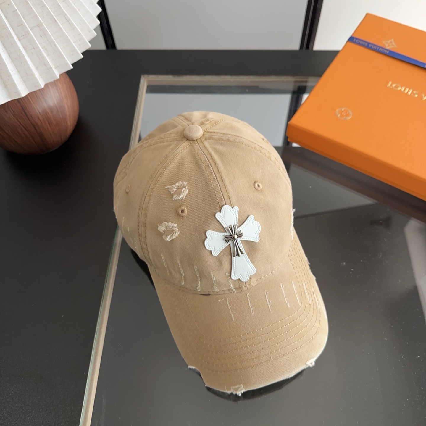 Chrome Hearts 克罗心💓早春韩版时尚复古做旧破洞帽子磨损设计百搭棒球帽鸭舌帽